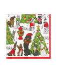 Caroling Pets Cocktail Napkin