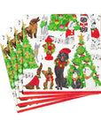 Caroling Pets Cocktail Napkin