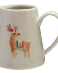 Stoneware Creamer Embossed/Holiday Animals