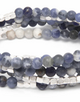Stone Wrap Bracelet/Necklace (Sodalite/Silver)