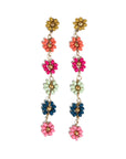 Amanda Multi Color Flower Beaded Dangle Earrings