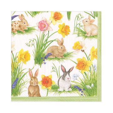 Bunnies and Daffodils Luncheon Napkin