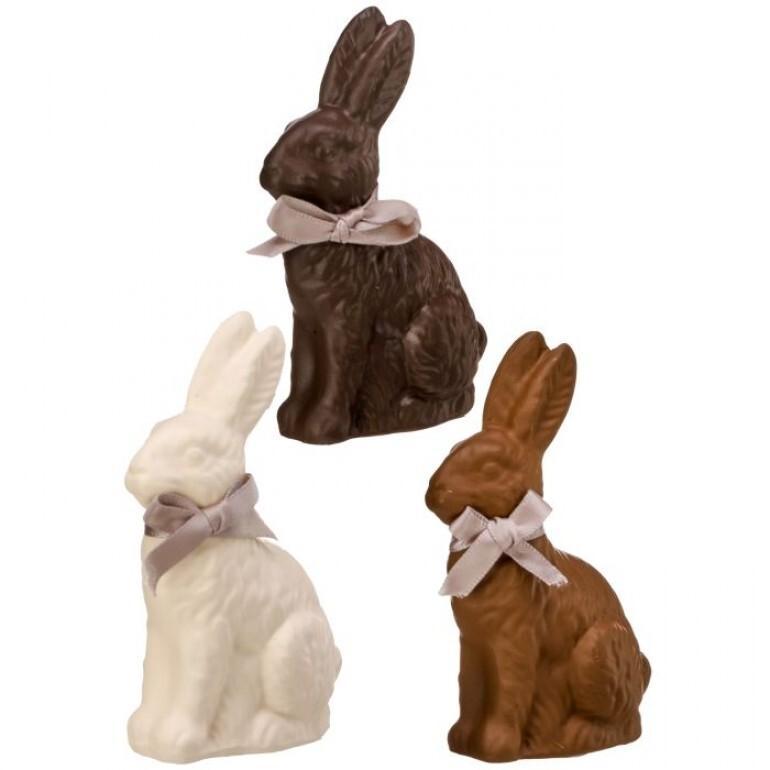 4" Chocolate Bunny w/ Bow Asst