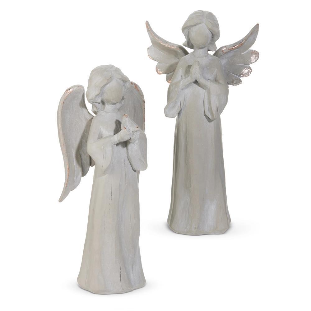 9" Concrete Look Angel