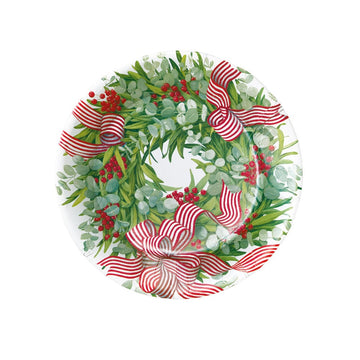 Ribbon Stripe Wreath Salad/Dessert Plate