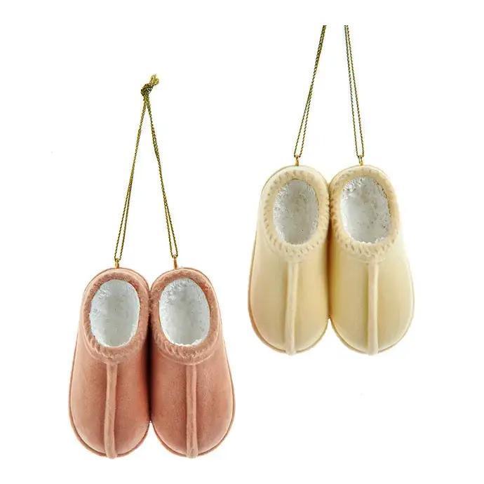 Resin Flocked Slippers Ornament