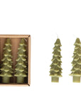 5" Tree Shaped Taper Candles, Set of 2