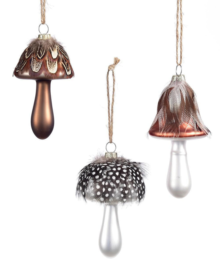 Glass Mushroom Ornament, Assorted