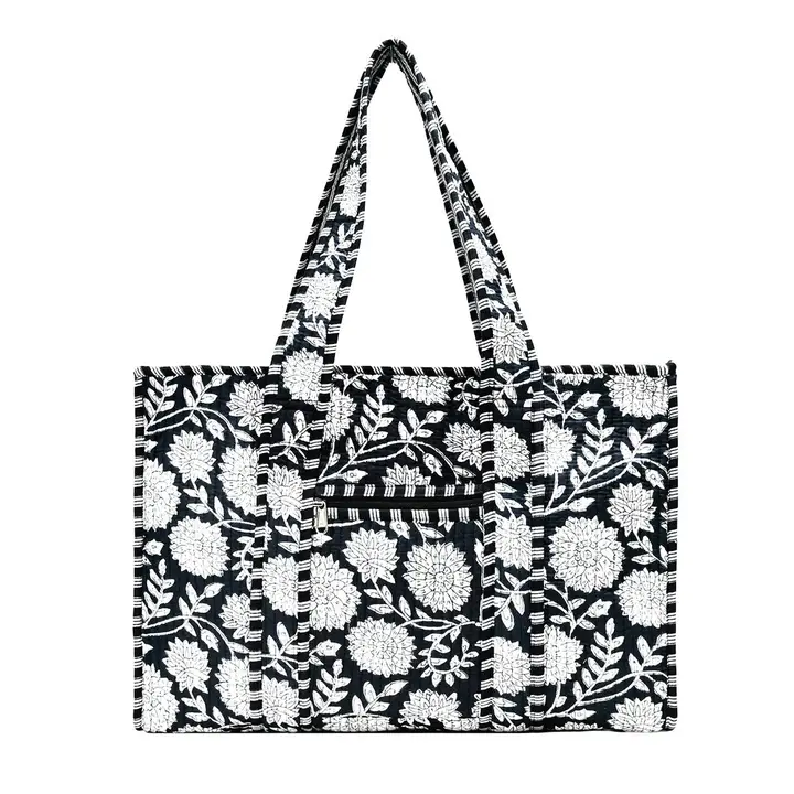 Small Block Print Tote Bag