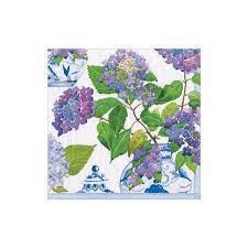 Hydrangeas and Porcelain Cocktail Napkin