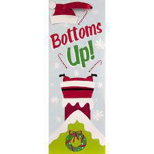 Bottoms Up Santa Bottle Bag