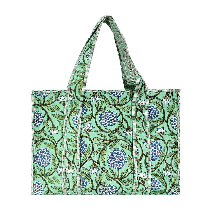 Small Block Print Tote Bag