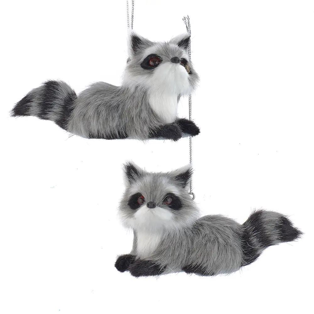 4" Furry Raccoon Ornament