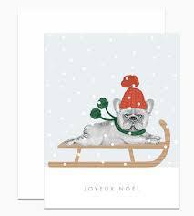 Joyeux Noel Frenchie Xmas Cards