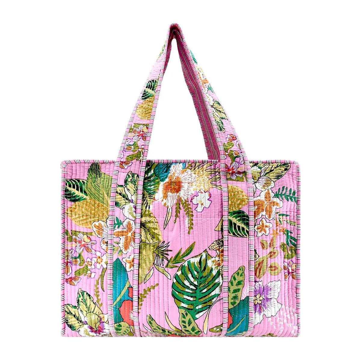 Small Block Print Tote Bag