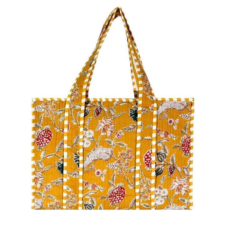 Small Block Print Tote Bag