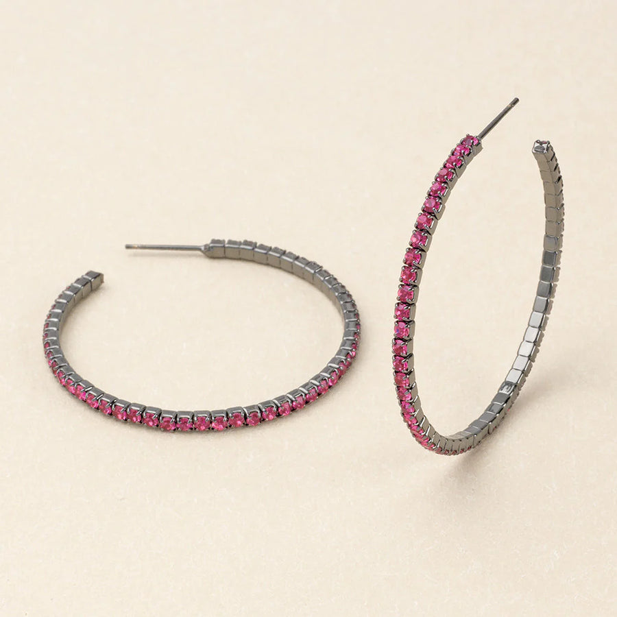Sparkle & Shine Lg Hoop Earrings