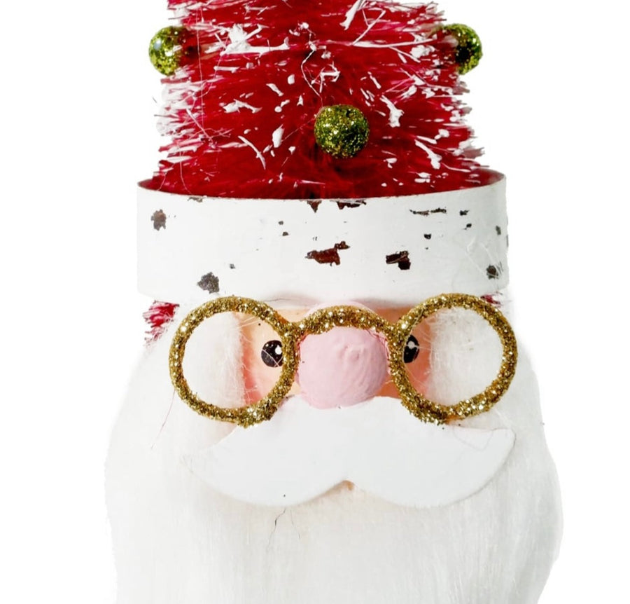 Bearded Santa w/ Bottlebrush Hat 6.5"