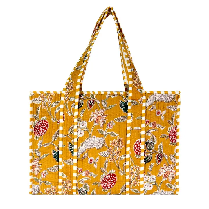 Small Block Print Tote Bag