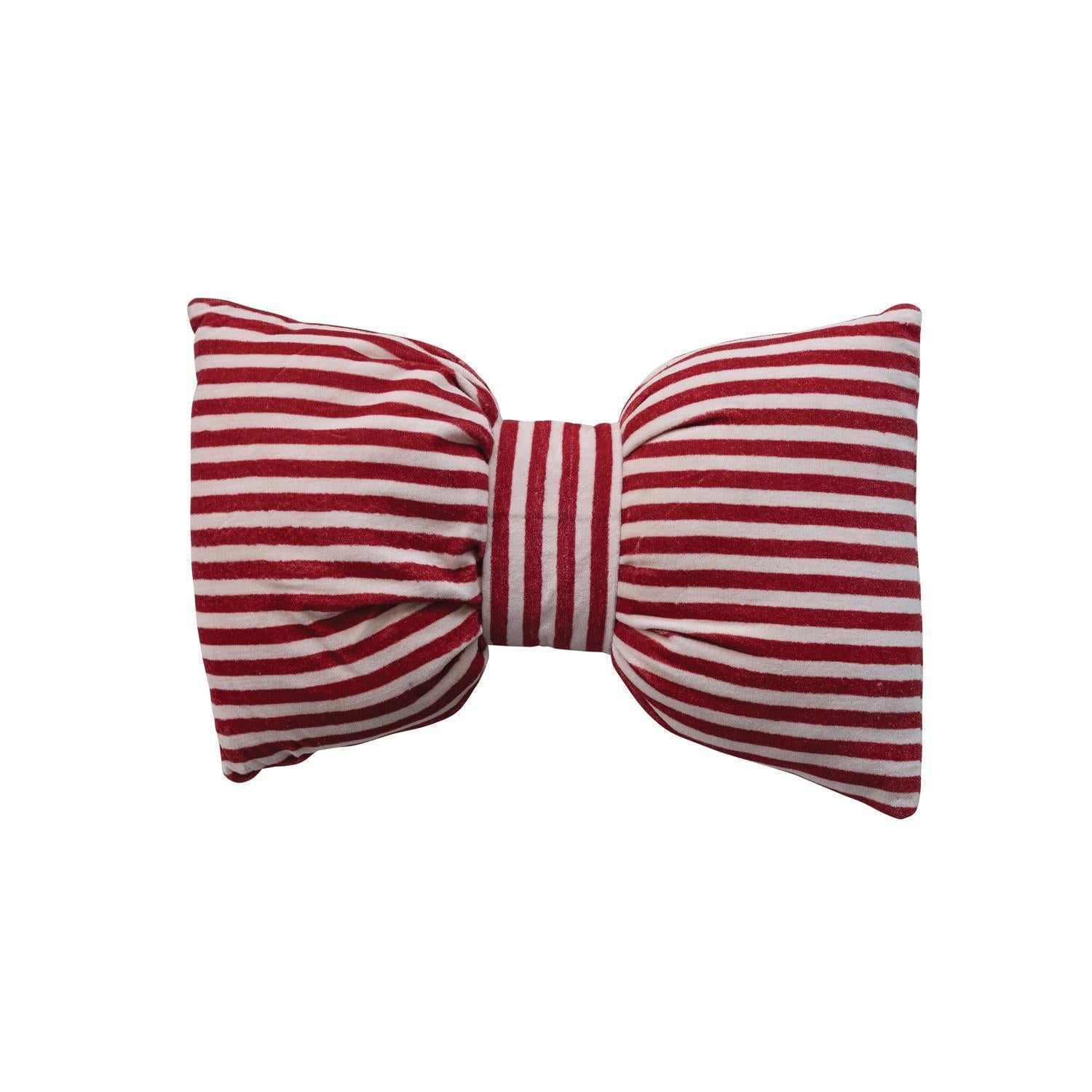 Bow Shaped Striped Pillow