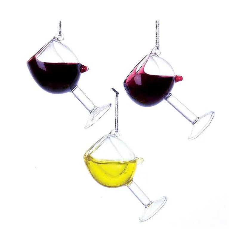 Wine Glass Ornament 3asst