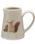 Stoneware Creamer Embossed/Holiday Animals