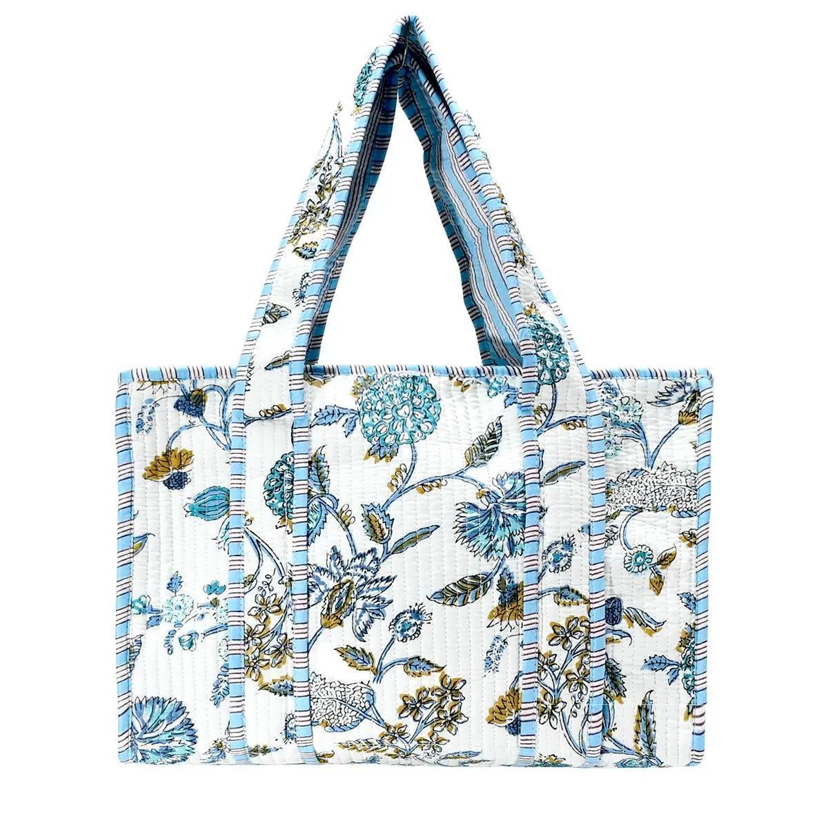 Small Block Print Tote Bag