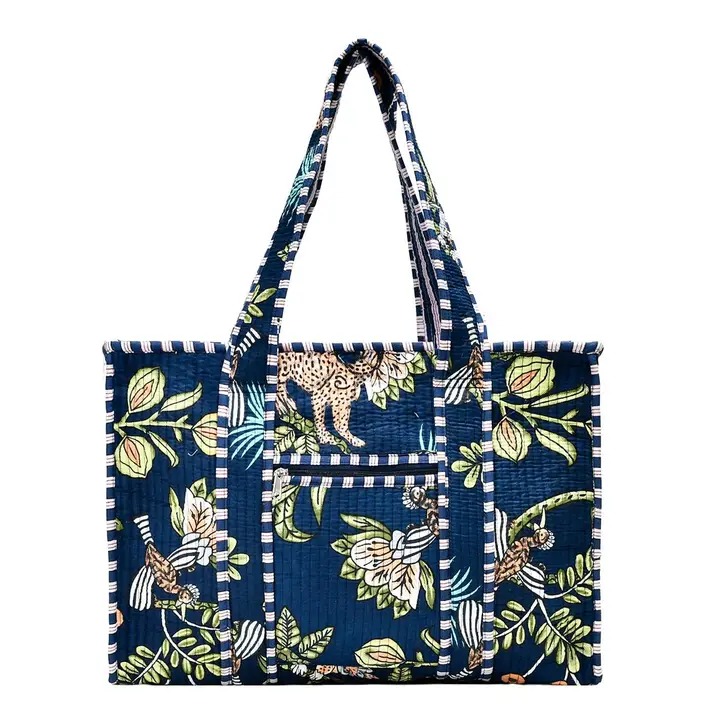 Small Block Print Tote Bag