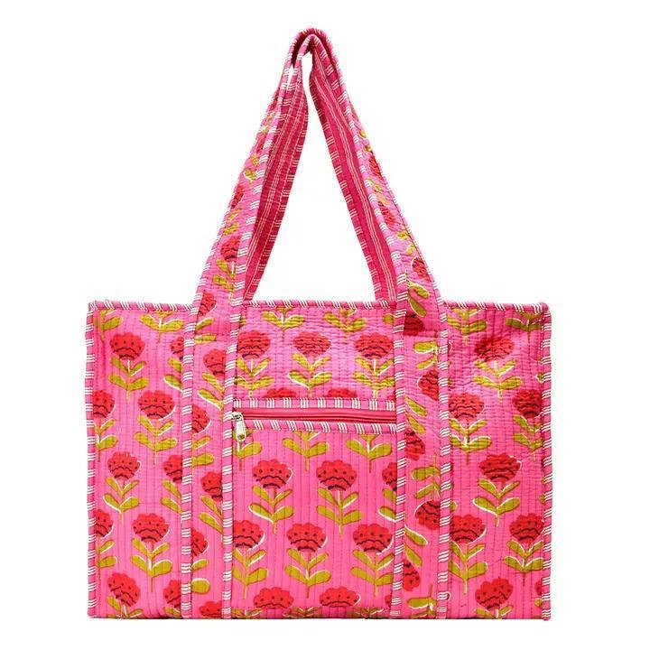 Small Block Print Tote Bag