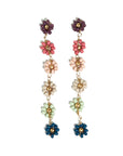 Amanda Multi Color Flower Beaded Dangle Earrings