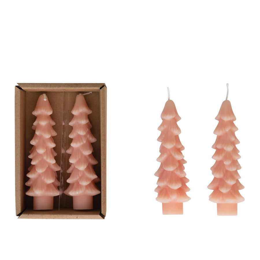 5" Tree Shaped Taper Candles, Set of 2