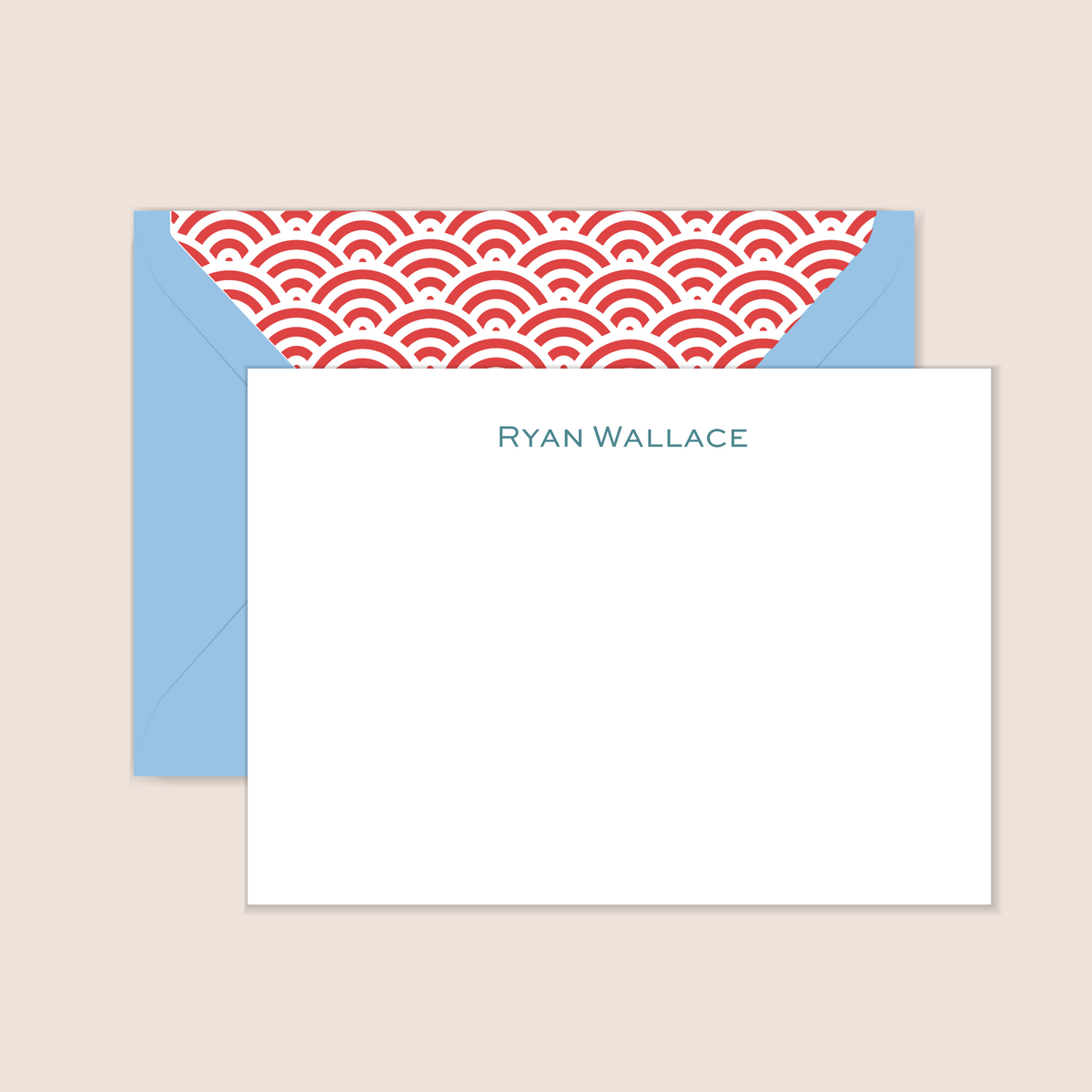 A2 Flatcard Stationery - Custom Name Modern