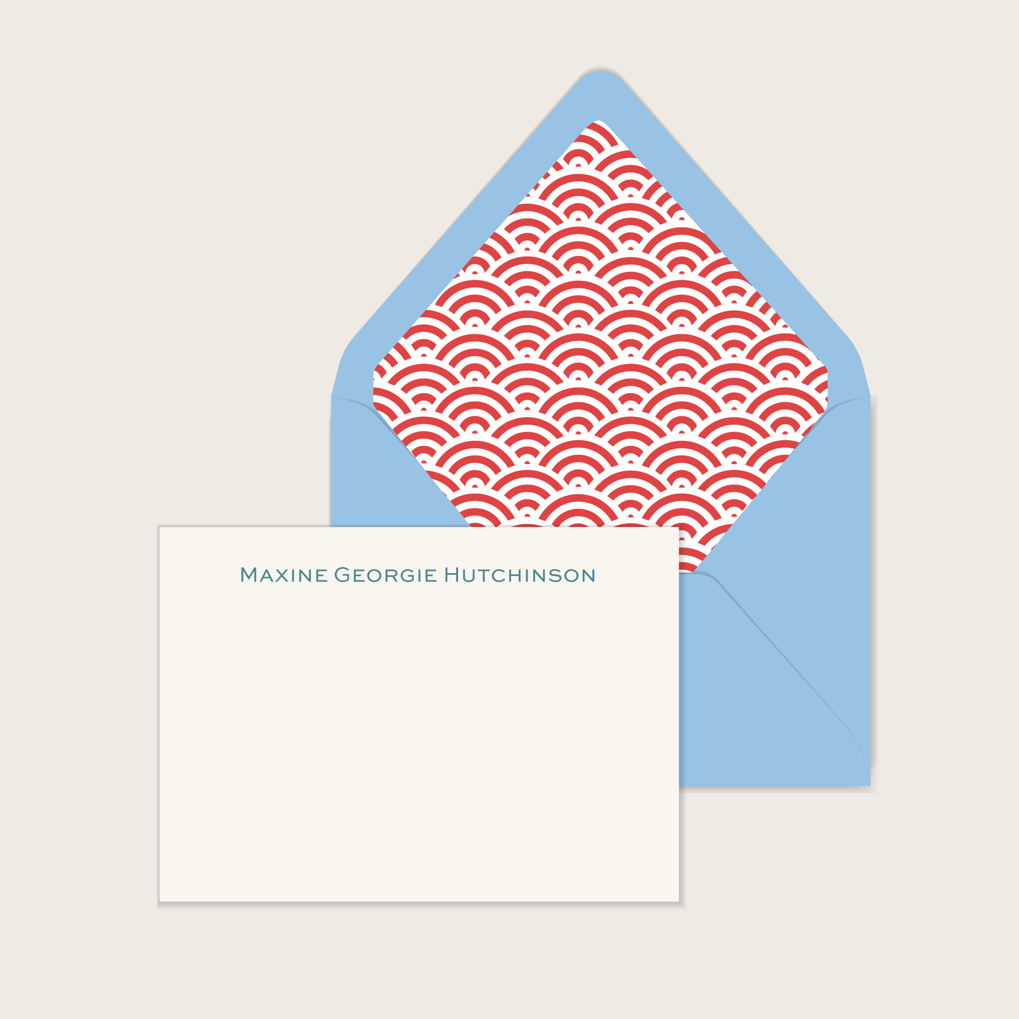A2 Flatcard Stationery - Custom Name Modern
