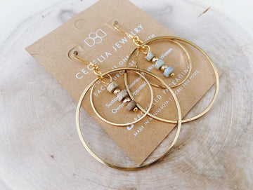Serpentine Turquoise Double Hoops