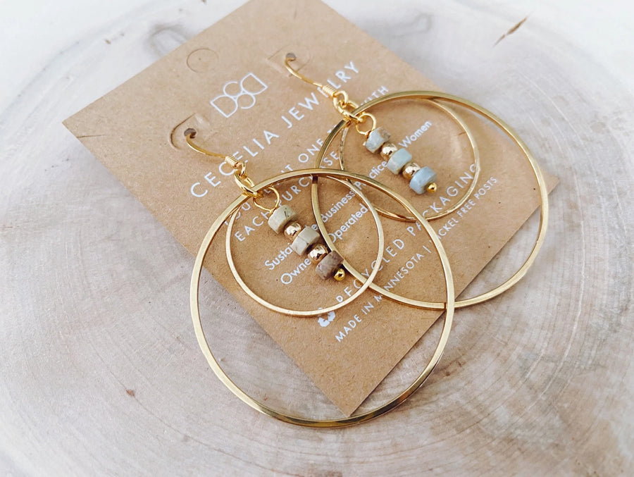 Serpentine Turquoise Double Hoops