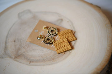 Mandala Leather Earrings