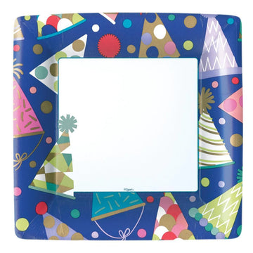 Party Hats Square Dinner Plate