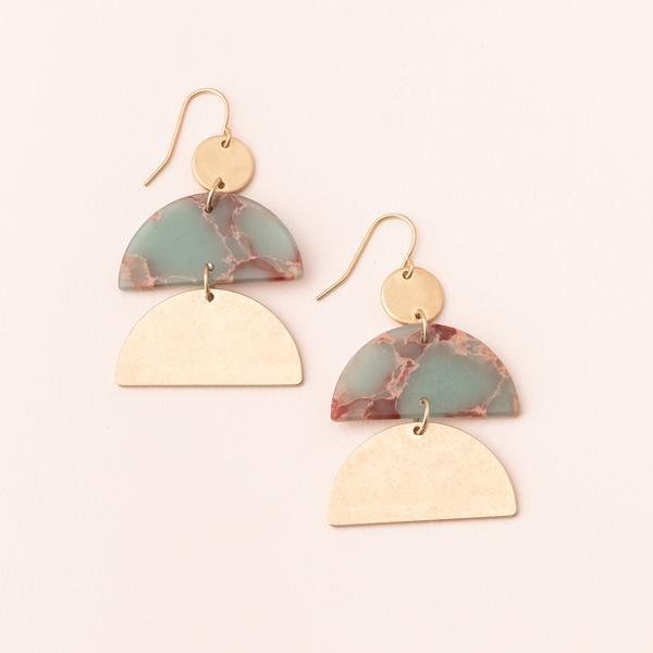 Stone Half-Moon Earring