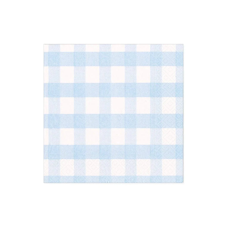 Light Blue Gingham Cocktail Napkin