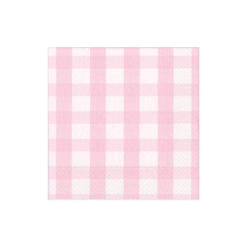 Pink Gingham Cocktail Napkin
