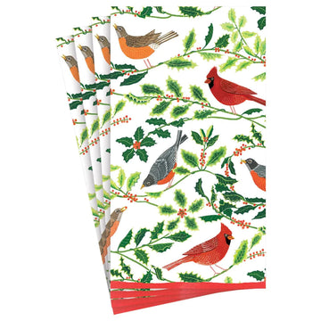 Songbirds and Holly White Guest Towel