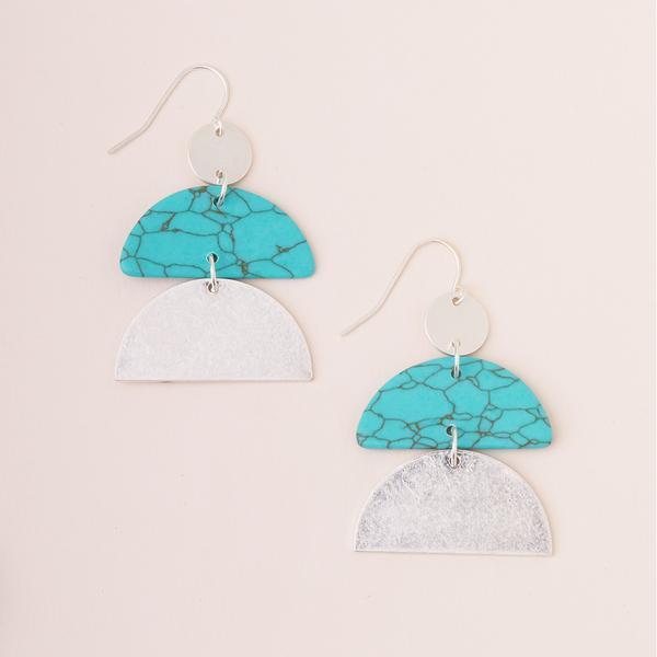 Stone Half-Moon Earring