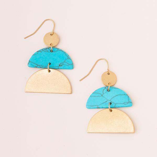 Stone Half-Moon Earring