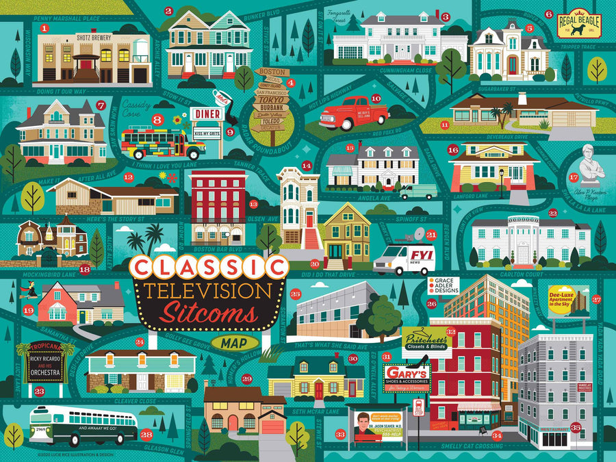 Classic Sitcoms Map Puzzle