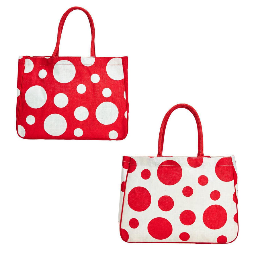 Polka Dot Jute Bag