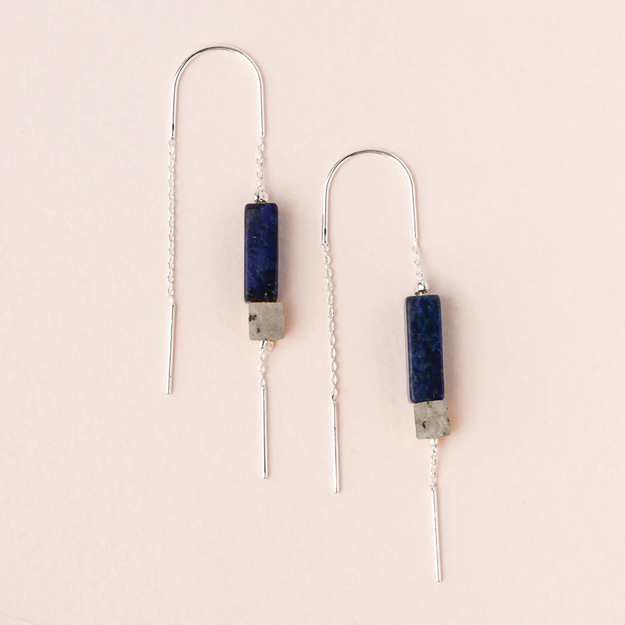 Rectangle Stone Thread Earring