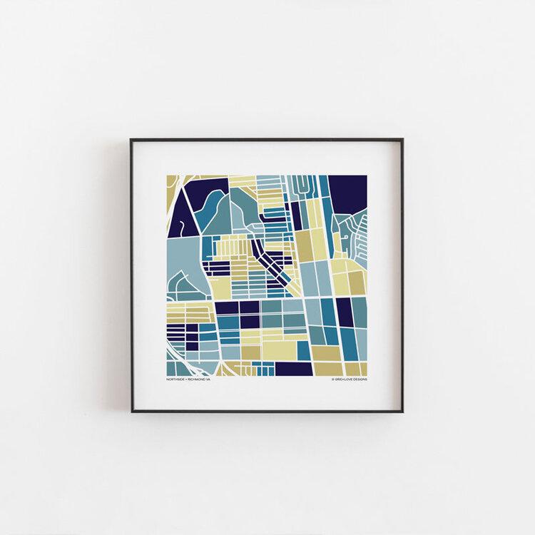 Richmond Map Print 12"x12"