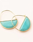 Stone Prism Hoop - Turquoise