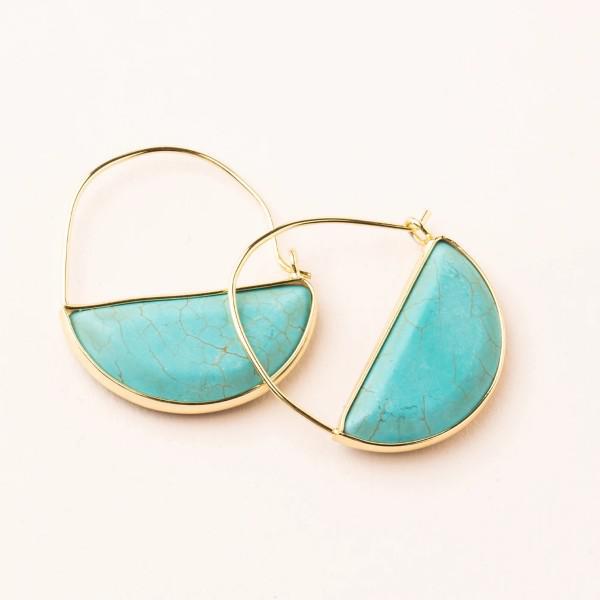 Stone Prism Hoop - Turquoise