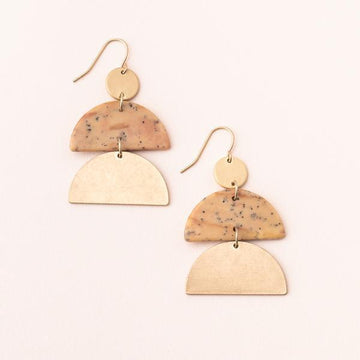 Stone Half-Moon Earring